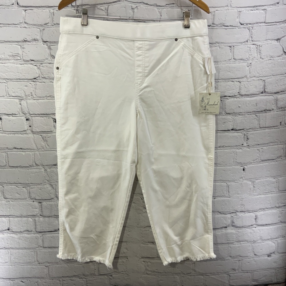 Caffe Marrakesh Capri Pants Womens‎ Sz 14 White NWT